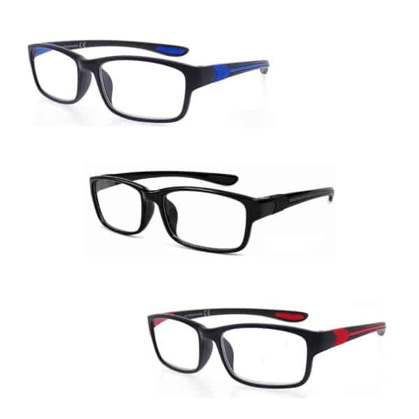 Lunettes de lecture galbée type lunettes Galthié. Disponible en noir, rouge bleu