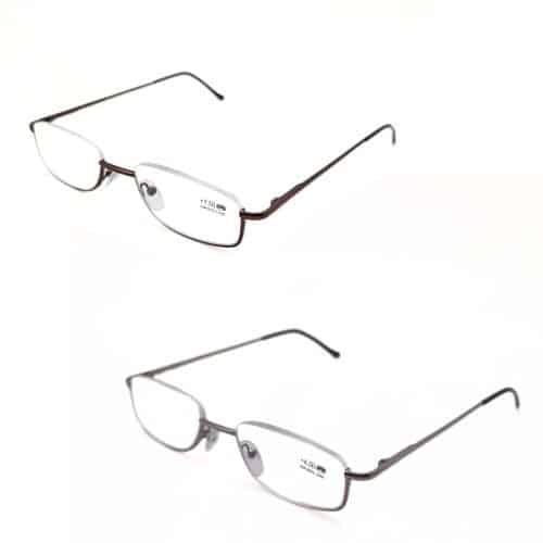 Lunettes demi lune de lecture Lunettes loupe Prémontée Métal Nylor Supérieur Brun ou Gun