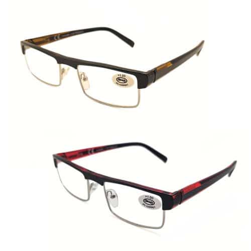 lunettes loupe de lecture homme Prémontée Rectangle Cerclée Bas métal