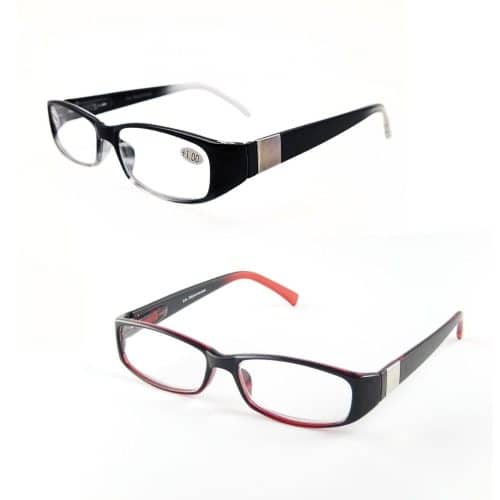 Lunettes loupe de lecture Prémontée Cerclée Bicolore avec insert métal sur les branches de lunettes