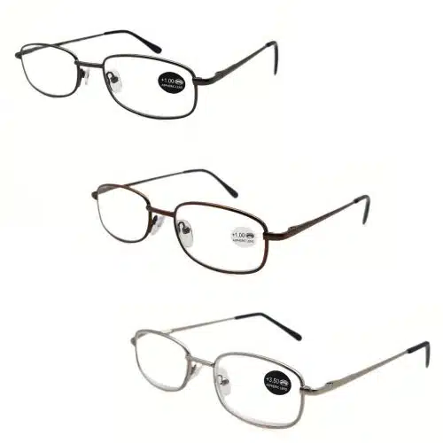 Lunettes loupe de lecture métal Argent, Gun ou Cuivre