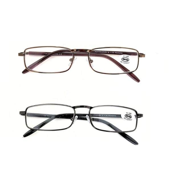 Lunettes loupe lunettes de lecture Prémontées Cerclée Métal Branches Flex Marron Gun
