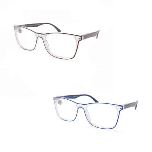 Lunettes de lecture cristal avec liseret bleu ou marron