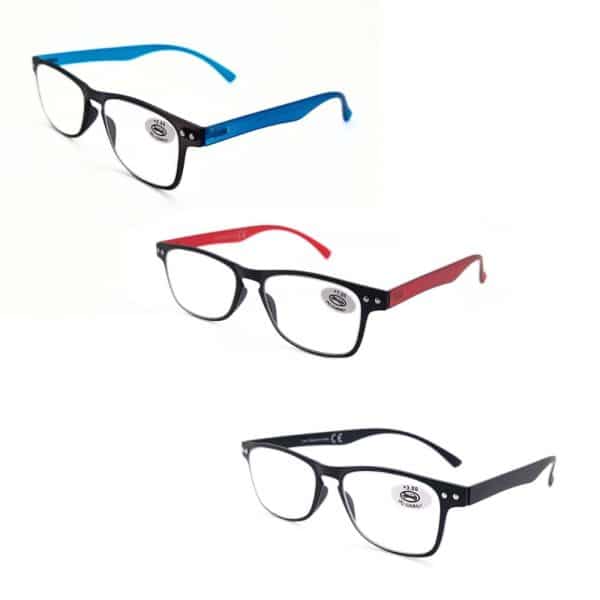 Lunette de lecture Prémontée Face Métal Gris  / Branches Couleur Disponible en deux coloris : Bleu/Gris, Gris/Noir