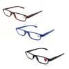Lunettes demi lune Prémontée Plastique Cerclée Disponible en 3 coloris : Bleu, Écaille, Noir.