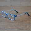 Lunettes loupe de lecture Prémontée Plastique Rectangle Couleur :  Bleu/Blanc