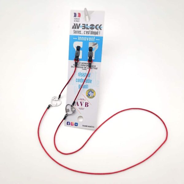 Cordon de lunettes Jade motif Coeur