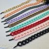 Chaine de lunettes Grands maillons Acrylique système de fixation incassables; 9 coloris au choix