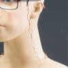 Chaine de lunettes métal rosé moyen maillons maille losange - fixation classique