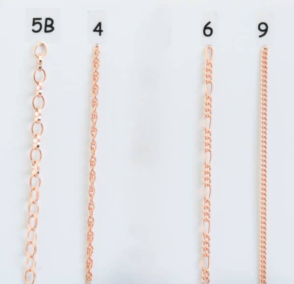Chaine de lunettes métal rosé - différentes mailles fines disponibles