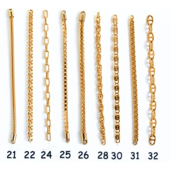 Chaine de lunettes métal doré à l'or fin modèle féérie, mailles moyennes assorties