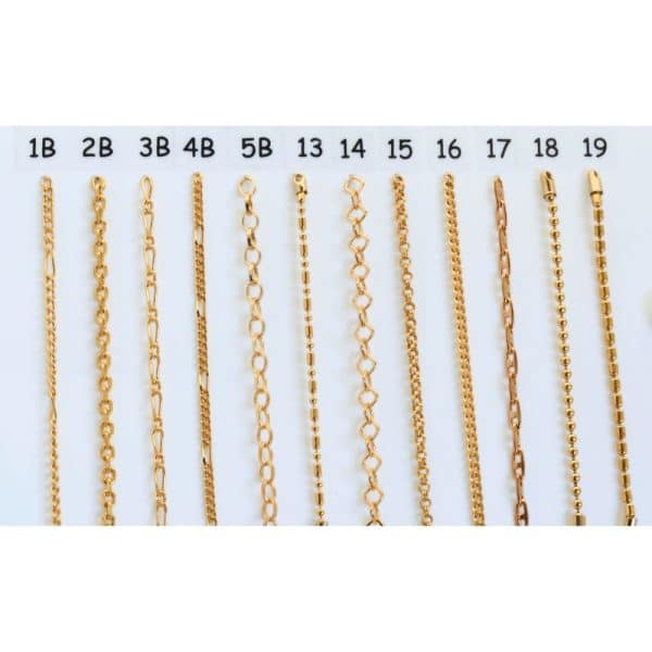 Chaine de lunettes métal doré , fixation incassable - 12 mailles au choix