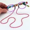 Cordon à lunettes bijoux fil doré et rayonne, souple