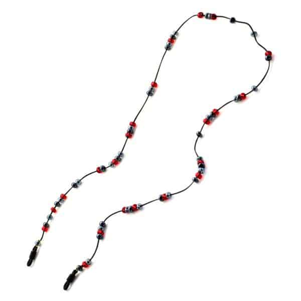 Cordon de lunettes fin agrémenté d'une multitude de perles couleurs