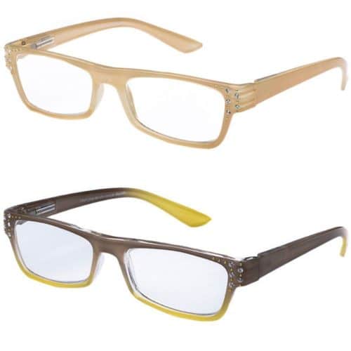 Lunettes de lecture avec Strass modèle suzanne - beige avec Strass ou gris avec strass