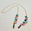 Chaine de lunettes femme Colorée Chaine de lunettes maille fine acier inoxydable et pastille nacre multicolores 